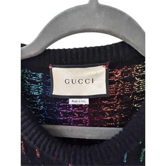 Gucci Rainbow “Gucci Hollywood” Sweater Womens Multicolor Size Small - Picture 4 of 10